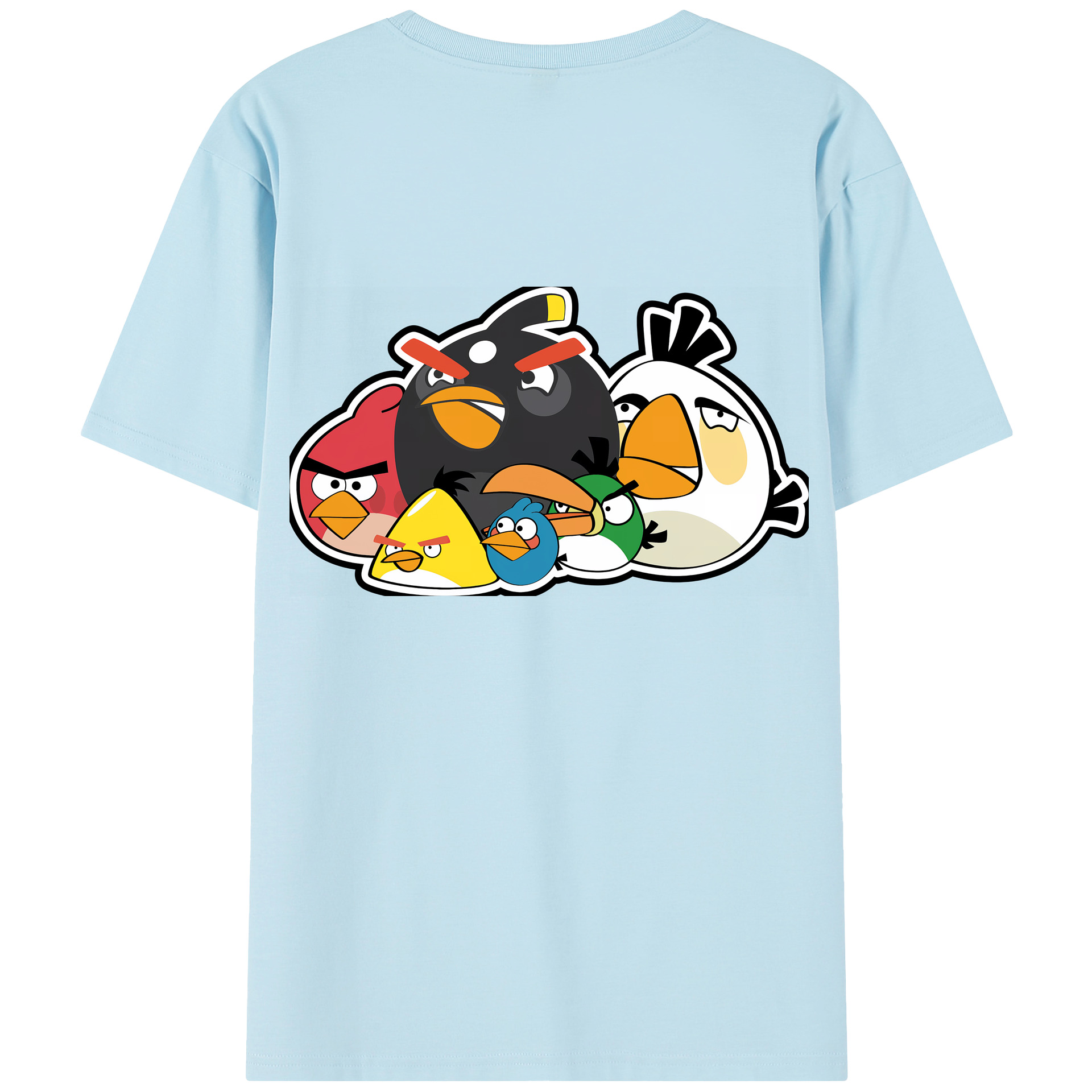 （画像用） Angry Birds アングリーバード 綿100％半袖Tシャツ（背面プリント）